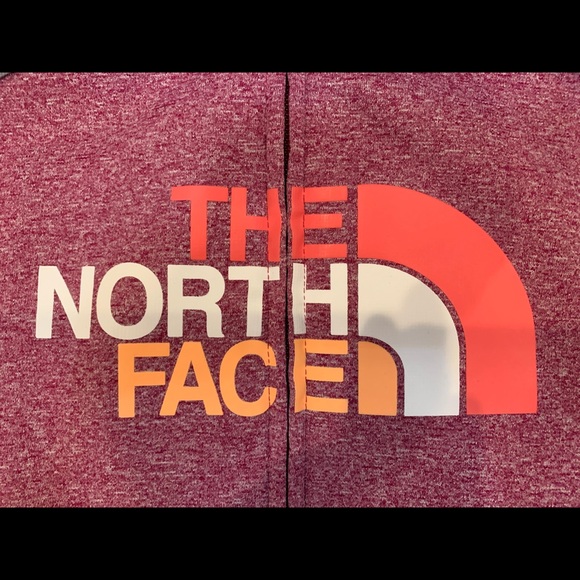 North Face Logo Hoodie Zip Jacket Sweatshirt Athletic Athleisure Top Gray Pink - Picture 5 of 8